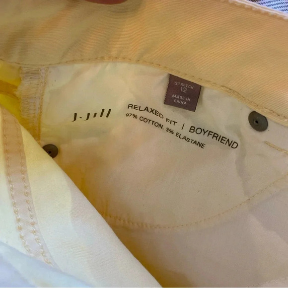 J Jill Yellow Pants Relaxed Boyfriend Fit size 12 - Picture 4 of 4
